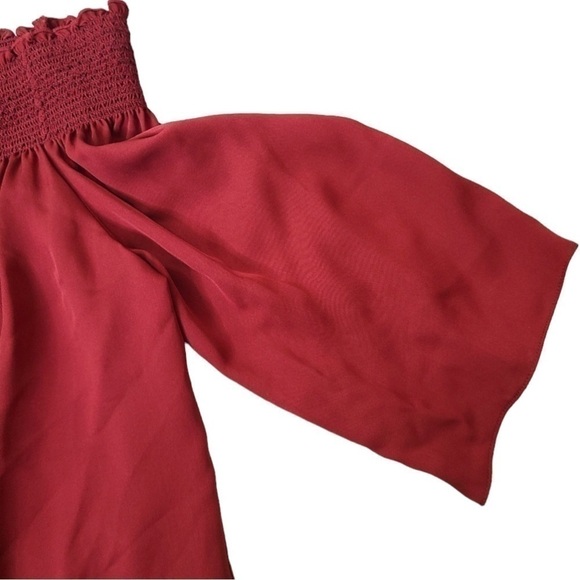 Nwt Theory Elistaire Blouse Peasant Modern Off Shoulder Smocked Top Medium M - Picture 6 of 9
